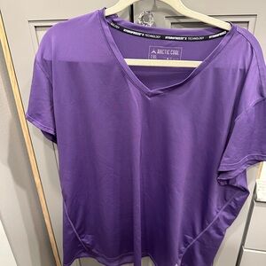 Women's Purple V-Neck Workout/Cooling Top by Arctic Cool